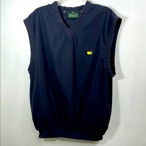 Masters Collection Men’s Navy Blue Windbreaker V-Neck Vest Golf Size Large.